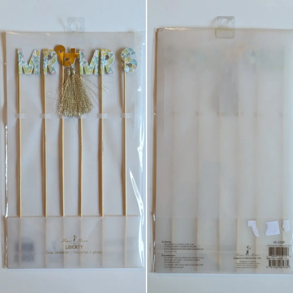 Set of 3 pieces is Wedding or Bridal Shower decor, Meri Meri, Mr & Mrs